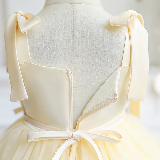 WIBACKER Toddler Baby Girls Strap Pearl Peagant Formal Dress Sleeveless  Lace Princess Dress,Beige 3T - Walmart Business Supplies