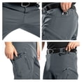 thumbnail image 5 of Domuza Men's Winter Hiking Pants Fleece Lined Cargo Work Softshell Snow Ski Waterproof Pants with Pockets Gray 3XL, 5 of 7