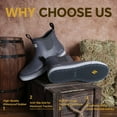 thumbnail image 4 of Furuian Men's Deck Boots Fishing Boots Waterproof Rain Boots Ankle Booties Slip On Neoprene Rubber Footwear Chelsea Boots Men botas para hombre for Gardening Fishing Boating Camping Sailing, 4 of 6
