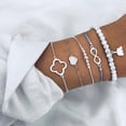 thumbnail image 1 of Boho Geometric Bracelet And Bangle Set For Women With Star Map Heart Charm Beads Chain Fashion Jewelry, 1 of 6