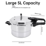 SHegdu Pressure Cooker Pot Aluminum Alloy Stovetop Canner with Steamer Plate Release Valve Magnetic Composite Base Scald-resistant Handles for Gas and Electric Cooktops (5L)