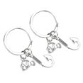 thumbnail image 2 of Fish Keyring 2Pcs Fishing Hooks Bag Keychains Portable Decoration 6X2.8Cm Silver Classmates, 2 of 2