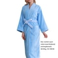 thumbnail image 2 of Night Robe Home Outfit Belt Bathrobe Summer Hooded Attractive Softness Sexy Sleepwear Plus Size Long Sleeve Washable Blue L(165-180CM), 2 of 10