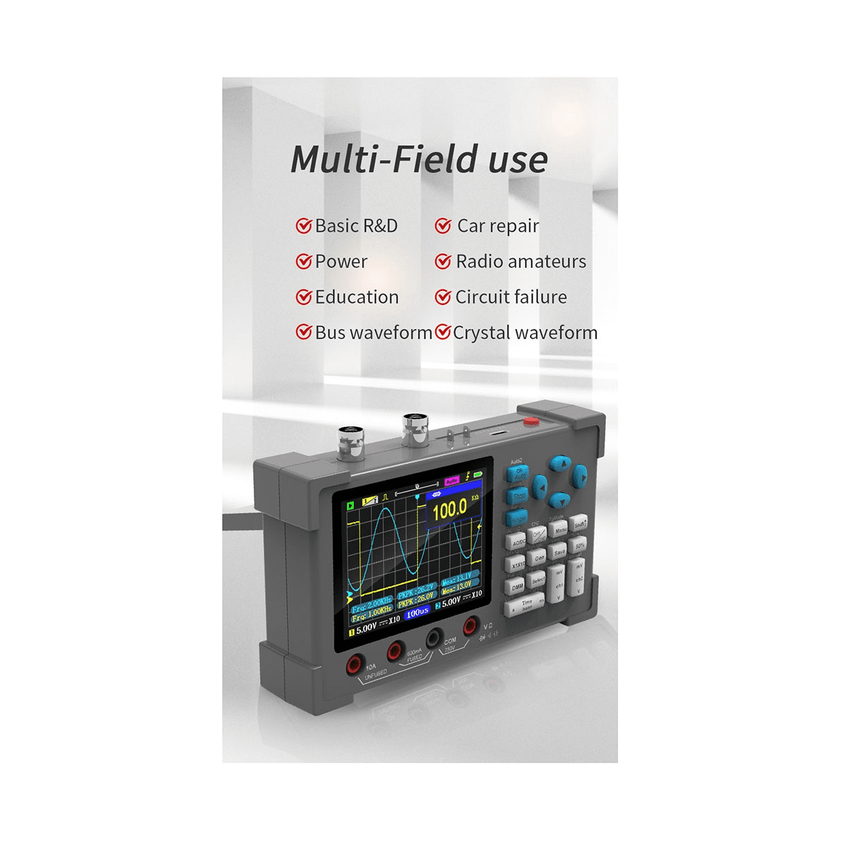 DSO3D12 3.2 Inch Desktop Digital Oscilloscope 120M Bandwidth Dual Channel Multimeter and Signal Generator 120M