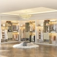 thumbnail image 3 of Homieasy 20.5'' - 96" W Closet System with Wooden Drawers and Hanging Rods(Cut to Fit), White Oak, 3 of 7