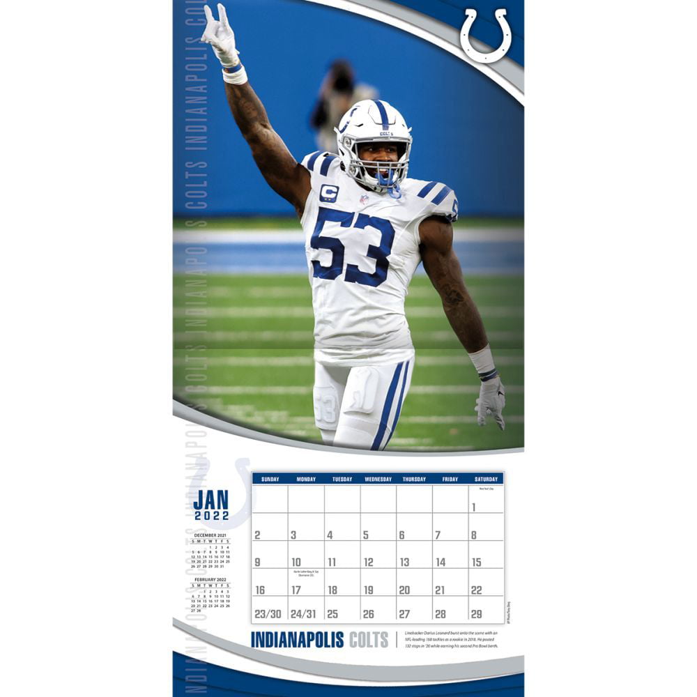 calendar Indianapolis Colts 2021 12x12 Team Wall Calendar for sale online 