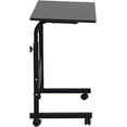 thumbnail image 6 of 31.5" Length Tray Table Portable Side Table for Bed, Removable Sofa Side Table Desk with Wheels, Table Laptop Cart, Height Adjustable Coffee Snack Table for Living Room, Bedroom (Black), 6 of 18