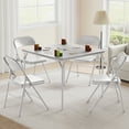 thumbnail image 2 of GloryStar 33.6" Square Folding Card Table Set, Compact Portable Table with 4 Foldable Chairs, Set of 5, 2 of 9