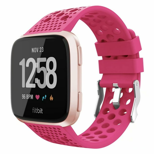 iGK Compatible for Fitbit Versa2/Fitbit Versa Lite Edition/Fitbit Versa Edition/Fitbit Versa Strap Sport, Breathable Replacement Sport Watch Strap Wristband for Women Men (Large, Rose) - Walmart.com