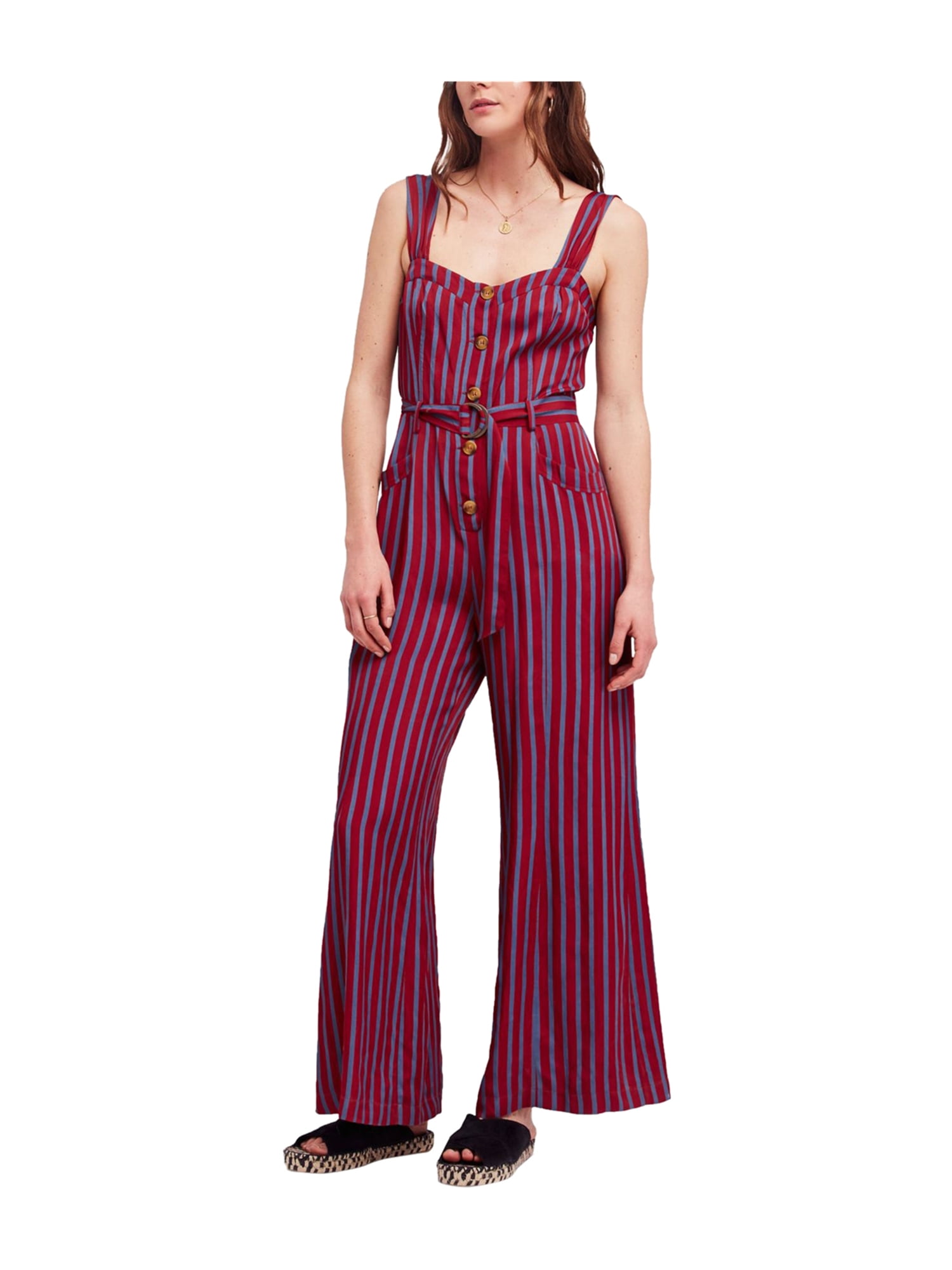free people striped jumpsuit