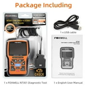 FOXWELL NT301 OBD2 Scanner Check Engine Code Reader Diagnostic Tool, Read/Clear Codes, Freeze Frame, O2 Sensor Monitor, Live Data, On-board Monitor Test, Turn off the MIL, Lifetime Free Update
