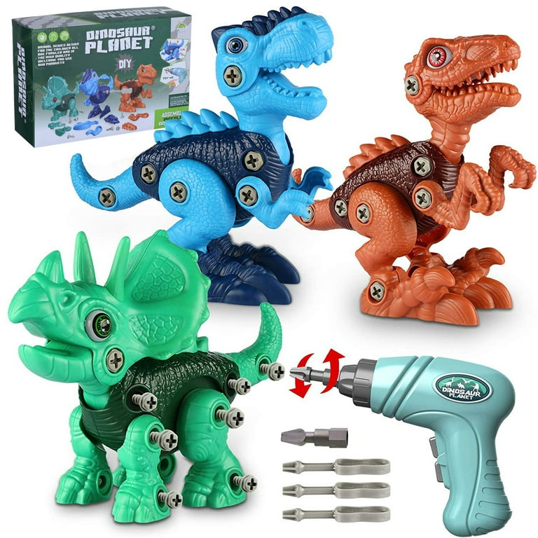 Takeoutsome Take Apart Dinosaur Toys STEM Construction Building Toys With Electric Drill