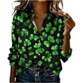 thumbnail image 3 of TaTaai Women St. Patrick's Day Printed Long Sleeve Shirt Casual Round Neck Fashion Blouse Lightweight Soft Polyester Top for Daily Party Office Vacation All Seasons Wear Gift, 3 of 5
