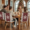 thumbnail image 5 of Christmas Snowflake Chair Covers Set of 1 Red Beige Buffalo Plaid Winter Snow Chair Back Covers Stretch Removable Washable Slipcovers Protector for Dining Room Kitchen Party Decor, 5 of 5