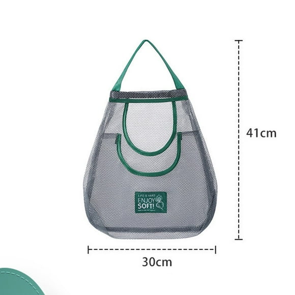 Kitchen Storage Bags Mesh Bag Hand Carry Bag Hanging Hanging Bag Hollow Breathable Kitchen Tools Kitchen Wall-hanging Type