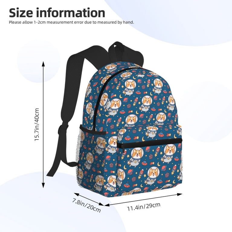 Waterproof Corgi Large Backpack for School Work Horeoi Corgi Animal Print Waterproof 600D Oxford Laptop  main image 2