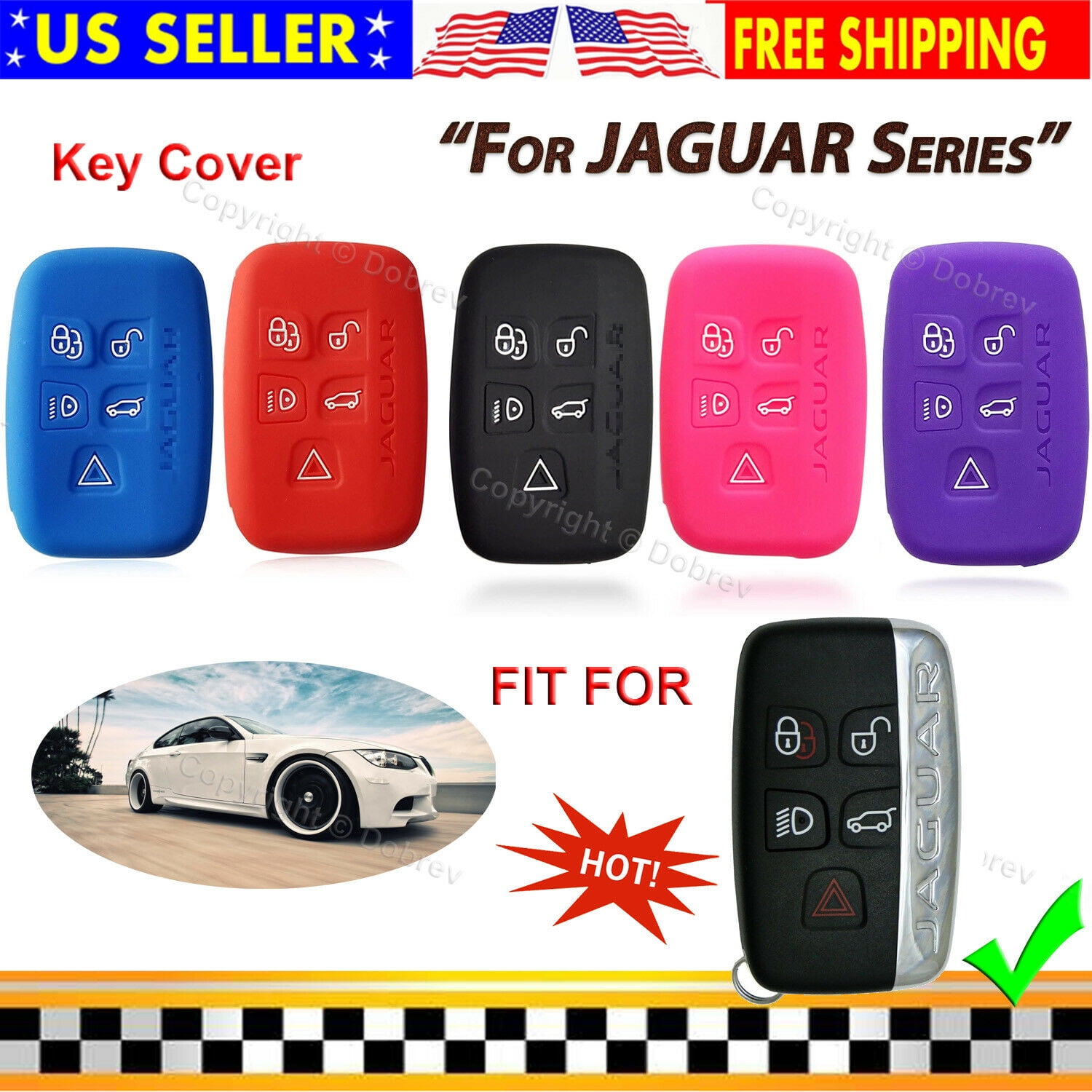 Jaguar XF XJ Key Cover Fob Ring Case Keys Rubber Silicone Jag Protection