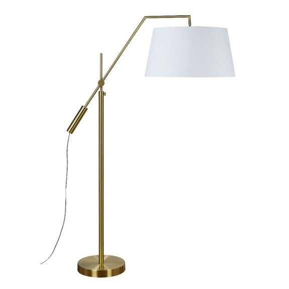 Claire 70" Length Floor Lamp Satin Brass