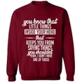 thumbnail image 2 of OXI Crewneck Sweatshirt - Little Things Inside Your Head, Basic Casual Sweatshirts for Men's and Women Fleece Sweatshirt Long Sleeve - Cardinal Red Small, 2 of 2