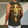 thumbnail image 5 of Sakmal Scoop Neck Men'S Tank Tops Yellow Yellow Stringer Lion Graphic Camisole Lightweight Muscle Men Sleeveless T Shirts, 5 of 7