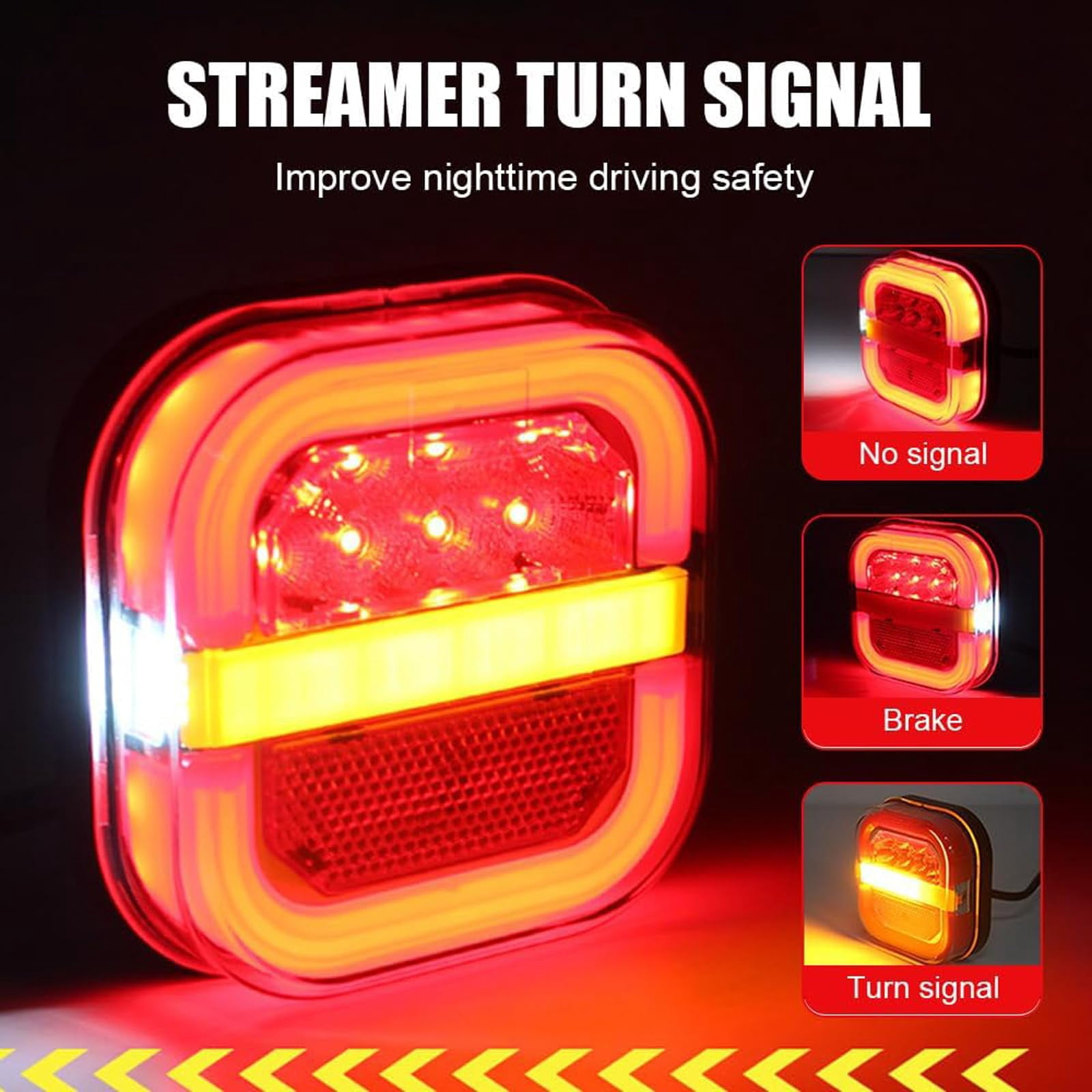Trendfetchus Wireless Tail Lights, Car LED Trailer Lights, Wireless Magnetic Taillights, Magnetic Tail Lights for Trailers, Bluetooth Trailers Lights, 2-in-1 Warning/Lighting