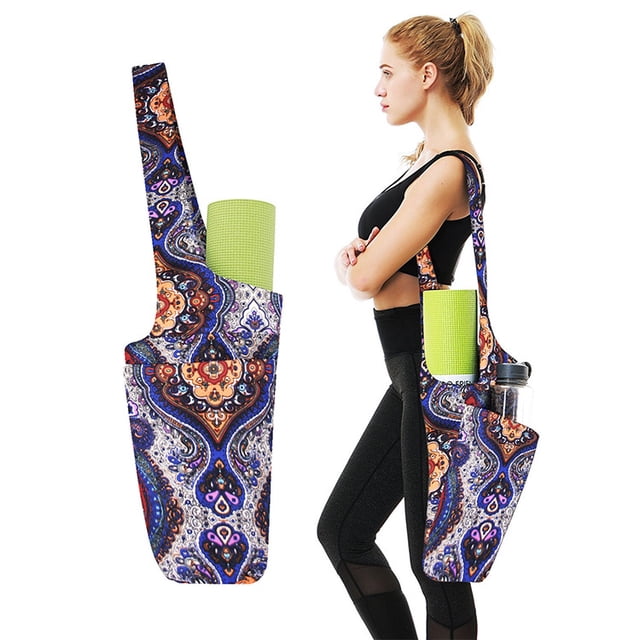 Bolsa de yoga de lona, bolsa de yoga de 6 mm, bolsa de yoga estampada, bolsa de hombro cómoda