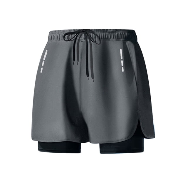 Mgmyaa Men's Plus Size Athletic Shorts Quick Dry Gym Workout 5 Inch 2 in 1 Running Shorts for Men