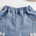 thumbnail image 7 of XBASW Baby Toddler Girl's Summer Jeans Shorts White Lace Denim Shorts Solid Color Elastic Waist Casual Shorts Pants 6M -5T, 7 of 7