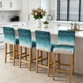 thumbnail image 3 of Turquoise Ombre Stripe Bar Stool Cover Set of 2, Summer Beach Abstract Waves Moires Stretch Bar Chair Cover, Removable Washable Pub Counter Stool Chair Slipcover for Kitchen Dining Room Pub Cafe, 3 of 9