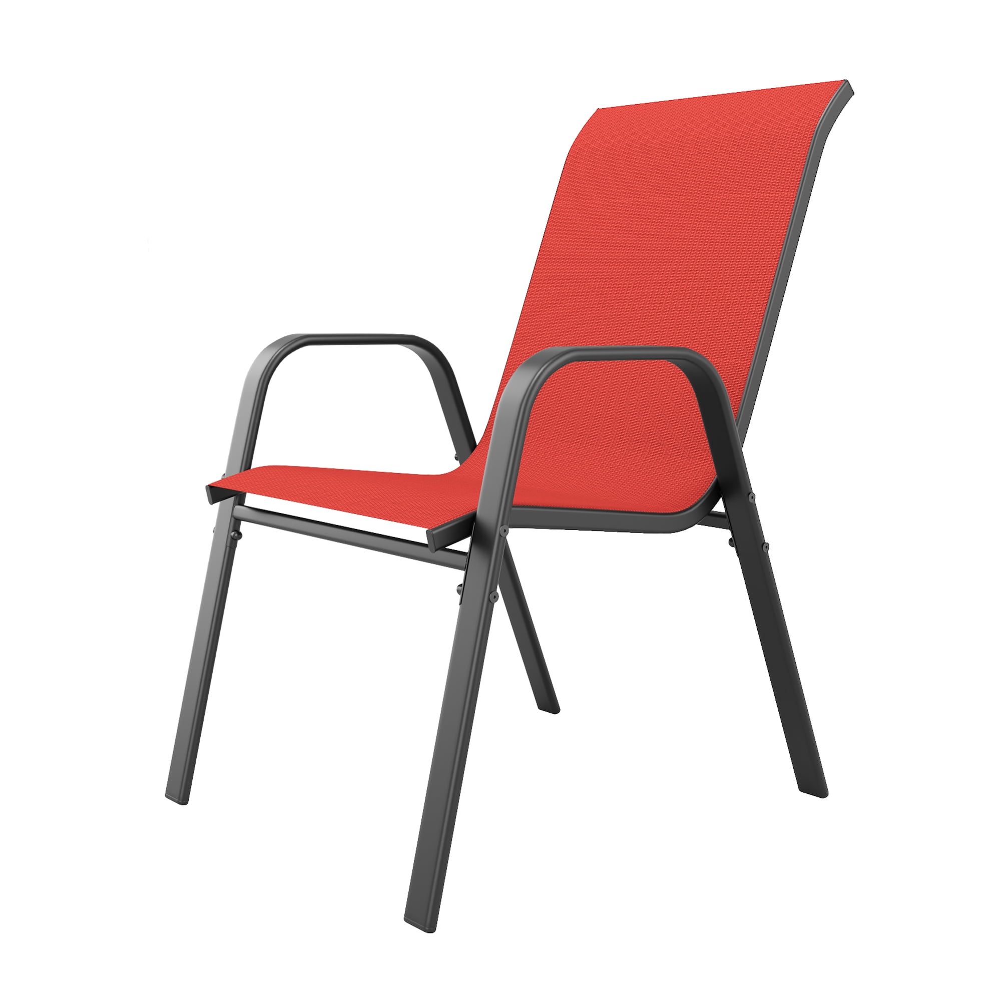 6-Piece Outdoor Dining Chairs Set, Wide Ergonomic Seat, 350 lbs Capacity per Chair, Waterproof & Rust-Resistant Teslin Fabric Metal Frame, Ideal for Patio, Garden, Banquet Hall & Commercial Use
