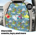 thumbnail image 5 of Naloa Dino Christmas Adventure Snowy Blue 2Pcs Anti-Kick Back Seat Cover Kick Mat, Car Seat Protector with 3 Storage Pockets, 5 of 8