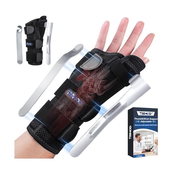 wonima11 Carpal Tunnel Wrist Brace with Thumb Support,Adjustable Night Thumb Spica Splint Right Left Hand,Wrist Guard Stabilizer for Arthritis,Tendonitis,syndrome,De Quervain's Tenosynovitis Women Men