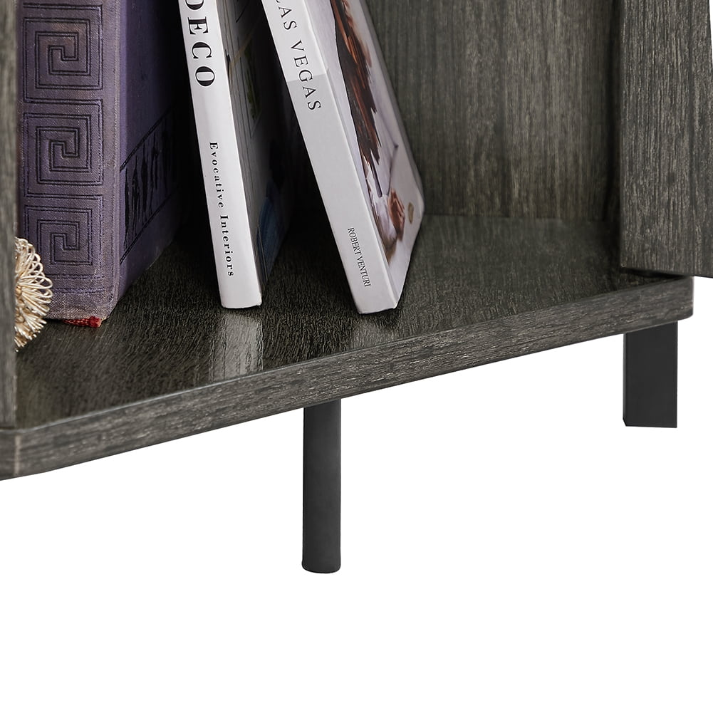 Kadyn Corner Shelf, 5 Tiers Corner Shelf Bookshelf with Storage and Door, Corner Cabinet Bookshelf for Living Room, Dark Grey Kadyn Corner Shelf, 5 Tiers Corner Shelf Bookshelf with Storage and Door, Corner Cabinet Bookshelf for Living Room, Dark Grey
