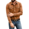 thumbnail image 5 of akafmk Mens Denim Western Shirts Long Sleeve Button Front Snap Shirt Solid Fashionable Casual Work Shrits, Size L, 5 of 8
