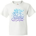 thumbnail image 3 of Inktastic Winter Let It Snow Lettering in Blue with Snowflakes Youth T-Shirt, 3 of 5