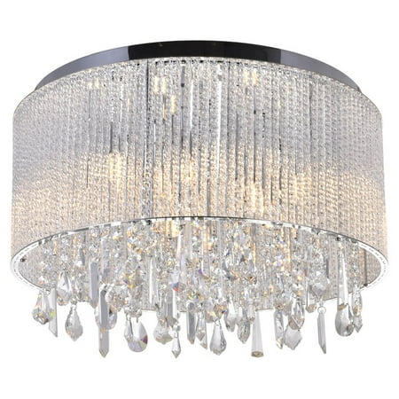 

CWI Lighting Benson 20 9-Light Drum Shade Metal Flush Mount Light in Chrome