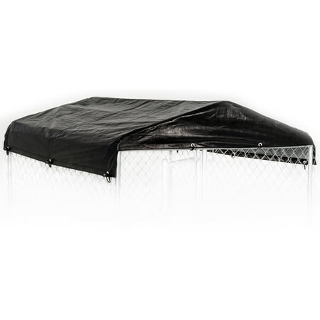 UPC: 0760582003003 | Lucky Dog Weatherguard Outdoor Dog Kennel Roof Frame & Cover  Black  5 L x 5 W x 1 H