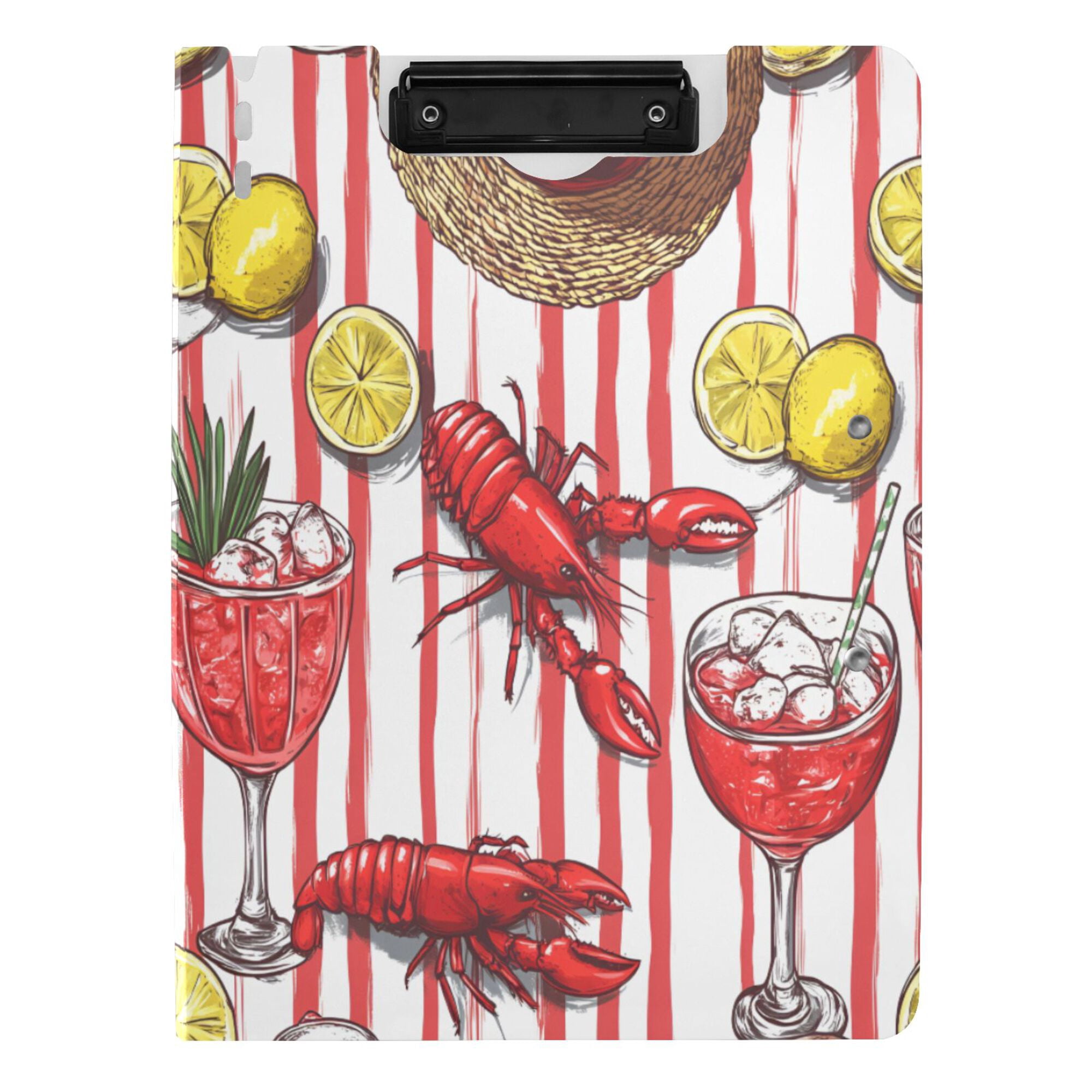 FORMRS A4 Clipboard Folder with Pen Holder Horizontal Foldable School Office Binder, Red Lobster