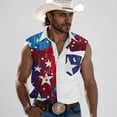 thumbnail image 2 of LWITHSZG Sleeveless Patriotic Shirts for Men American Flag ​Printed Button Down Shirt Graphic Tank Top Summer 4th of July Outfits S-3XL, 2 of 5