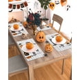 thumbnail image 5 of Halloween Placemats Set of 6 Happy Halloween Place Mats Fall Placemat Dots Pumpkin Wood Grain Table Mats for Dining Kitchen Table Holiday Dinner Party Home Decorations 13x19 Inch, 5 of 8