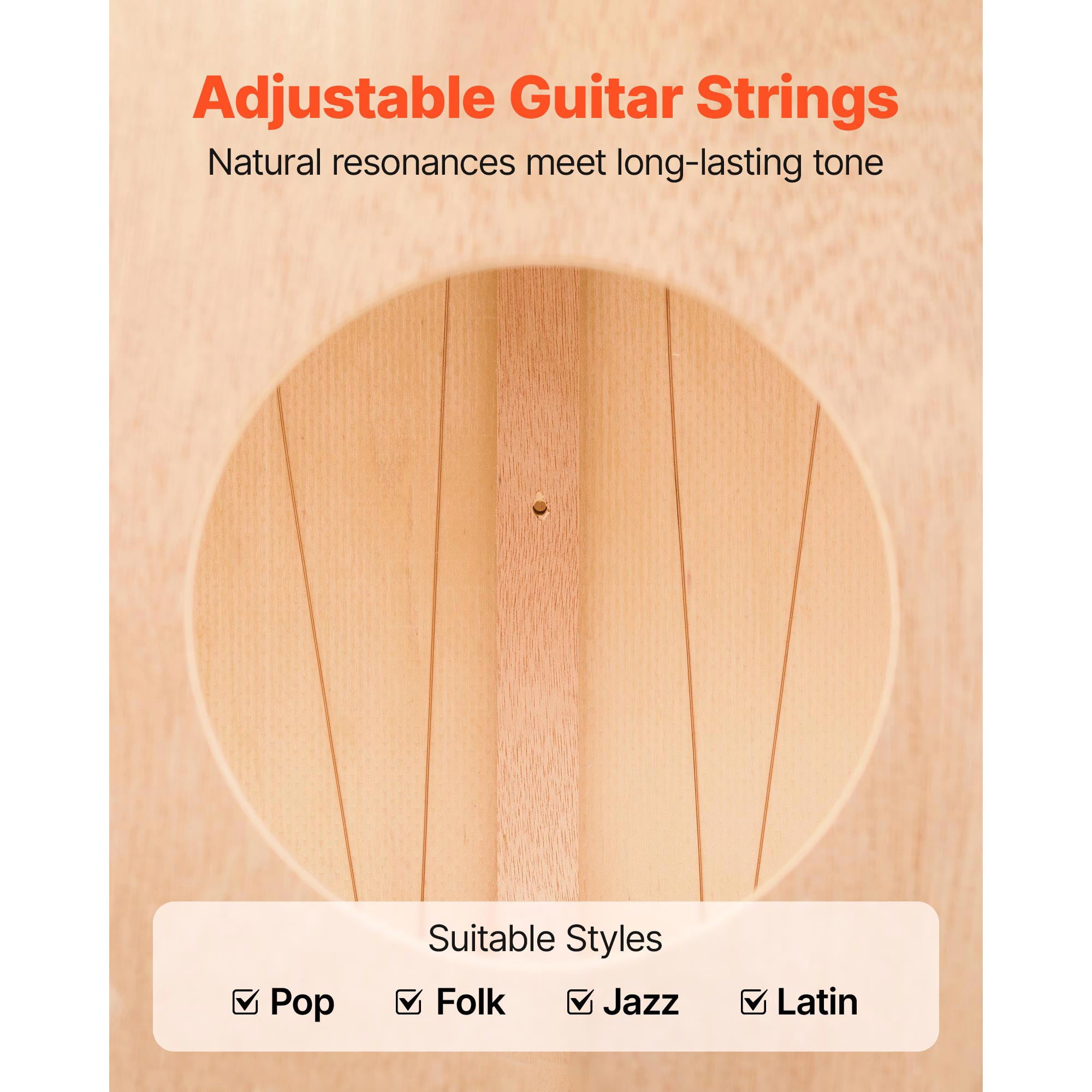 KFFKFF Cajon Box Drum with Internal Guitar Strings, Lightweight Wooden Percussion Instrument, Portable Birch Wood Drum with Travel Bag, Suitable for Beginners and Professionals, 12 x 12 x 17 in