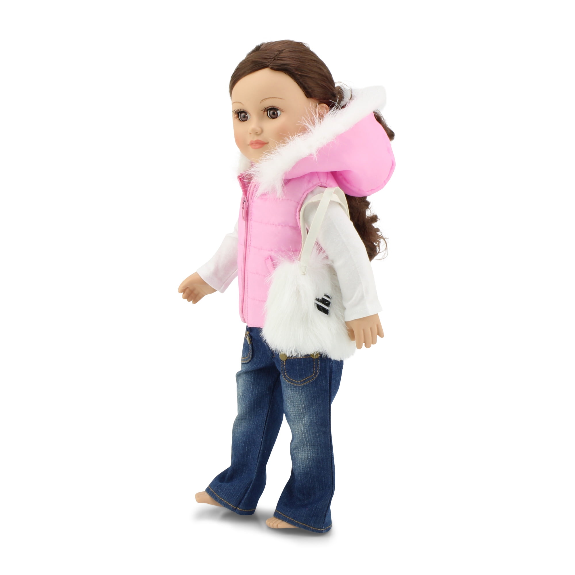 Rose  Fuzzy Slippers Fits 18" American Girl Dolls 