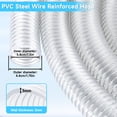 thumbnail image 4 of Tereitr 25FT Heavy Duty Wire Reinforced PVC Hose, Flexible Clear Vinyl Tubing with 4 Clamps, for Water Transfer, Fuel & Oil Applications, Clear Water Pipe, 4 of 9