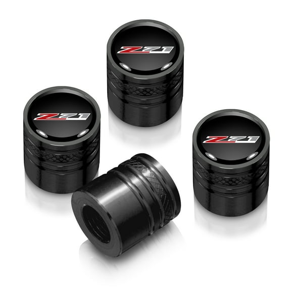 iPick Image for Chevrolet Z71 Logo in Black on Black Aluminum Cylinder-Style Tire Valve Stem Caps, Official Licensed