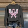 thumbnail image 4 of Arlun In October We Wear Pink Sweatshirts for Women Angel Wings Graphic Printed Crewneck Long Sleeve Thin Sweatshirt Cancer Awareness Fall Winter Pullover Tops Dark Gray XXL, 4 of 4