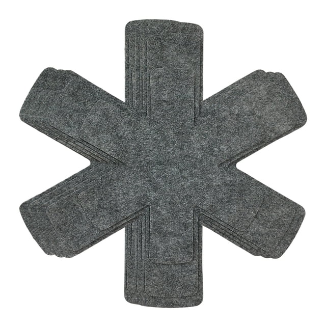Space Saving Grey Non-Woven Pan Protectors, Set Of 3 Reusable Non-Stick Coating Protectors