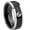 Black 2 Tone Beveled Edges, variant on Tungsten Ghostbusters 8mm Black Polished Concave Men's Ring