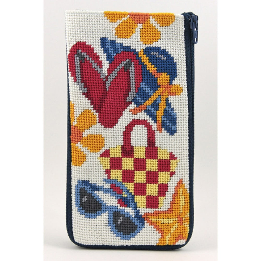 Stitch & Zip Needlepoint Eyeglass Case Kit - SZ457 Beach Accessories