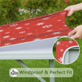thumbnail image 6 of Red Christmas Snowflake Pattern Square Fitted Tablecloth with Elastic Edge,Square Table Cover,Washable Elastic Table Cover for Home Kitchen Party Decor 36"x36", 6 of 6