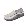 thumbnail image 4 of Zapatos casuales para mujer, zapatos para caminar, zapatos de plataforma, parte superior de PU, suela de goma suave Caqui, 4 of 9